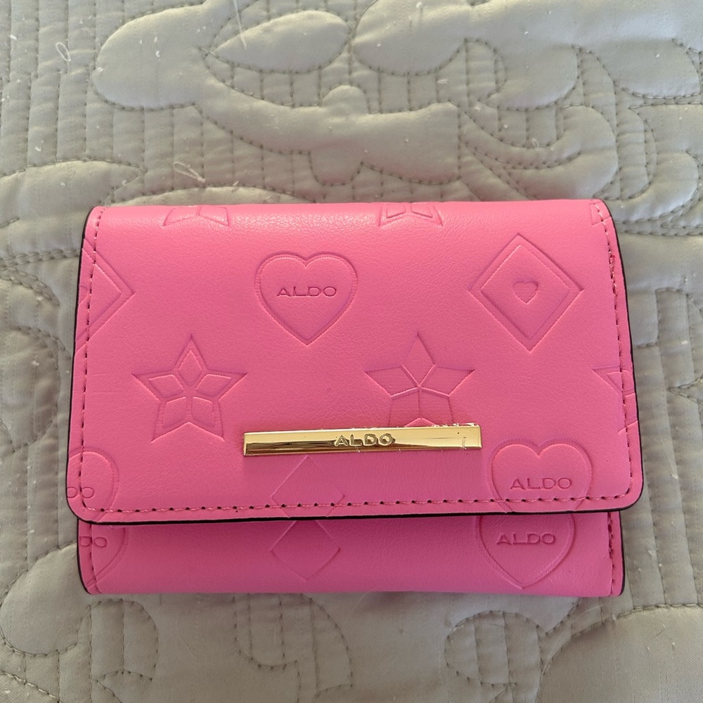 Aldo Vibrant Pink Embossed Card Holder